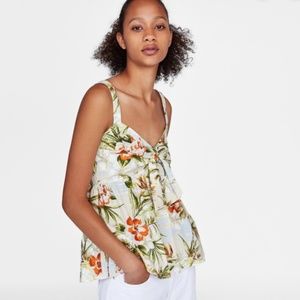 Zara Palm Tree Print Top